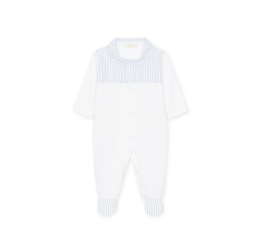 Baby Gi White Striped Over The Clouds Babygrow OTC53B