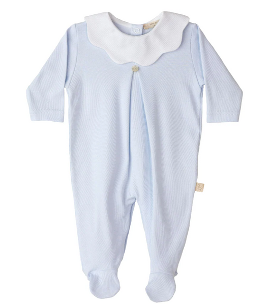 Baby Gi Blue Pique Collar Cotton Babygrow PQ50M