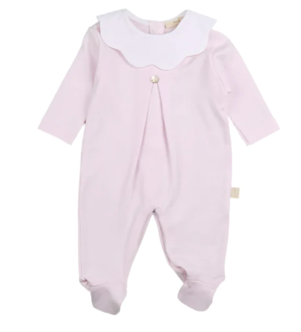 Baby Gi Pink Pique Collar Cotton Babygrow PQ50M