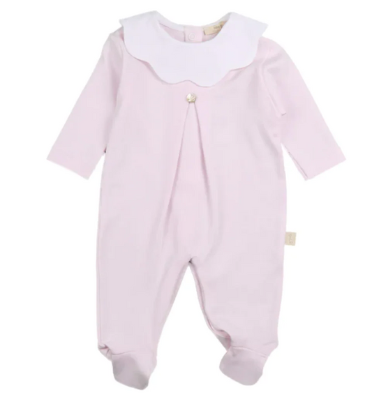 Baby Gi Pink Pique Collar Cotton Babygrow PQ50M
