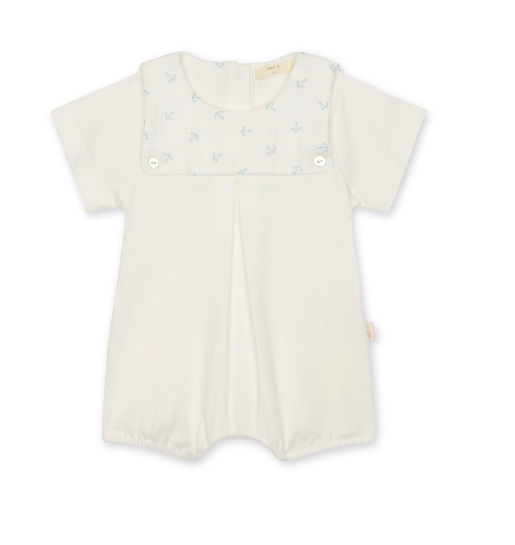 Baby Gi Boys Ivory Anchor Romper AN45B