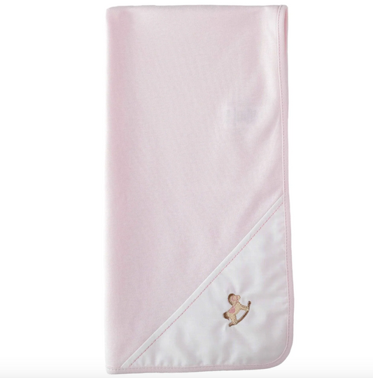 Baby Gi Pink Rocking Horse Burp Cloth RH11