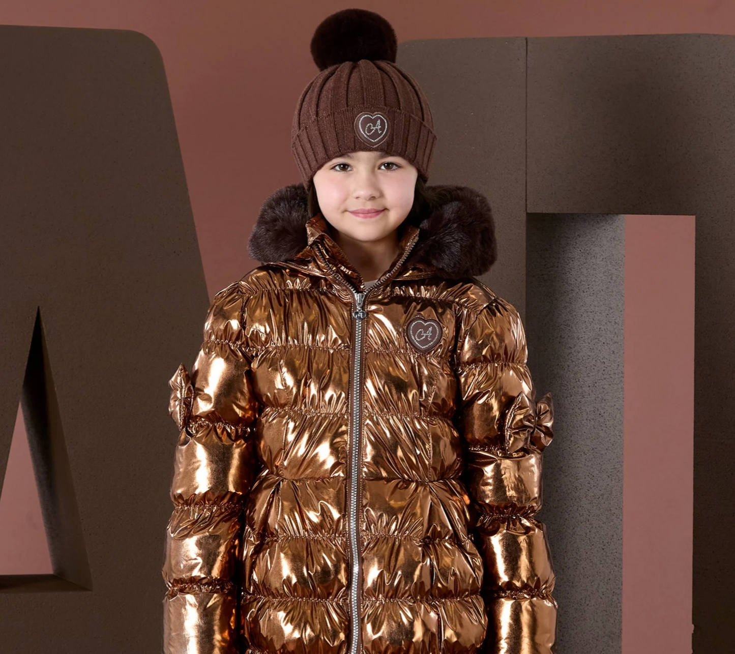 ADee Chocolate Brown Metallic Jacket Montana