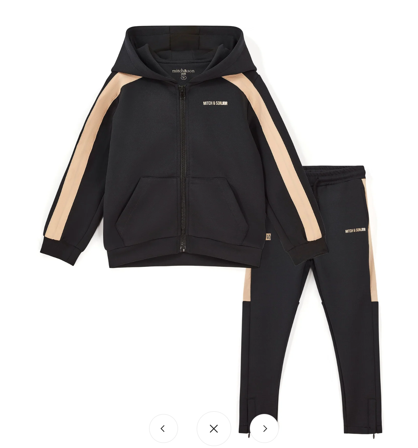 Mitch & Son Black & Beige Contrast Zipper Tracksuit Lucas