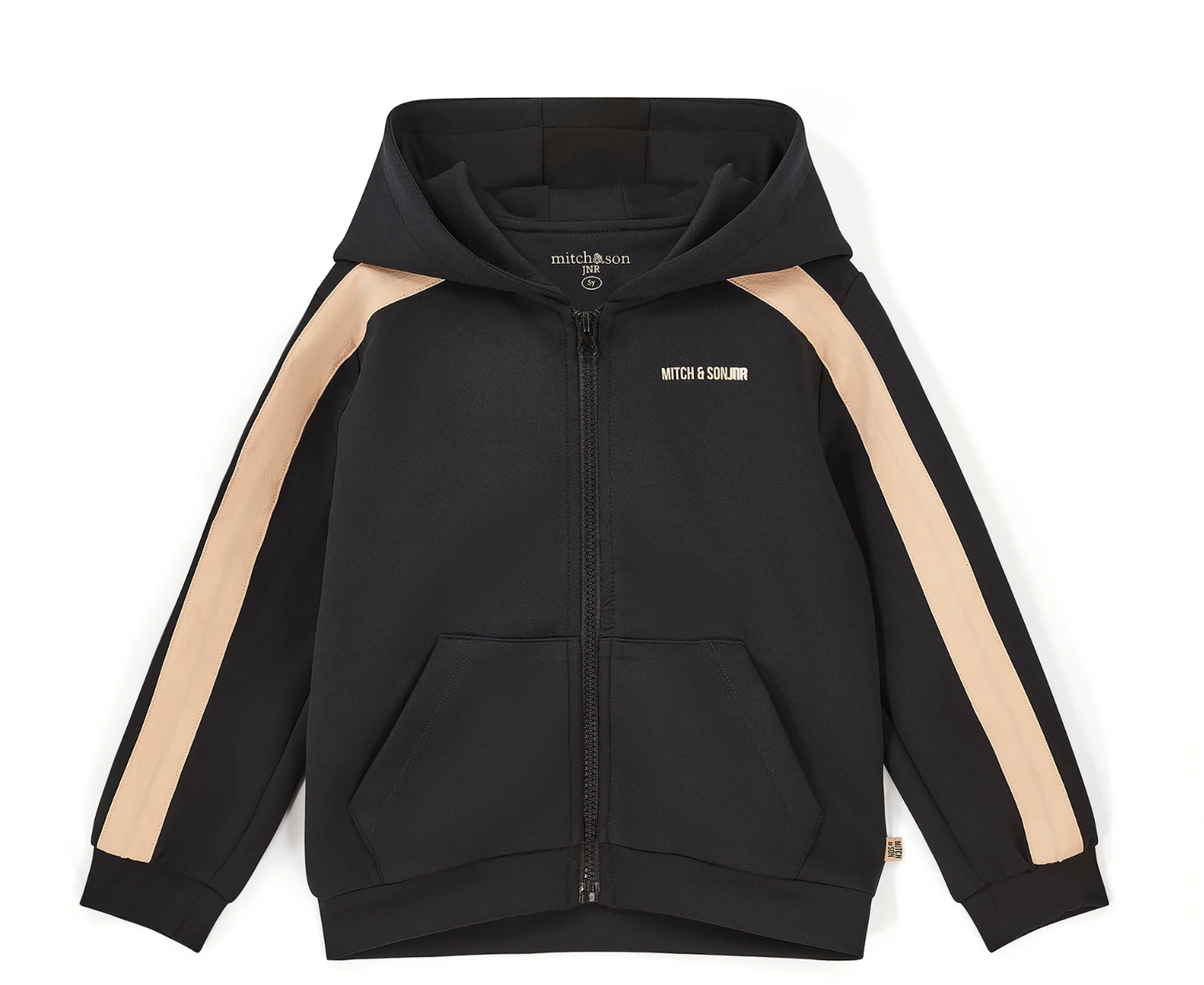 Mitch & Son Black & Beige Contrast Zipper Tracksuit Lucas