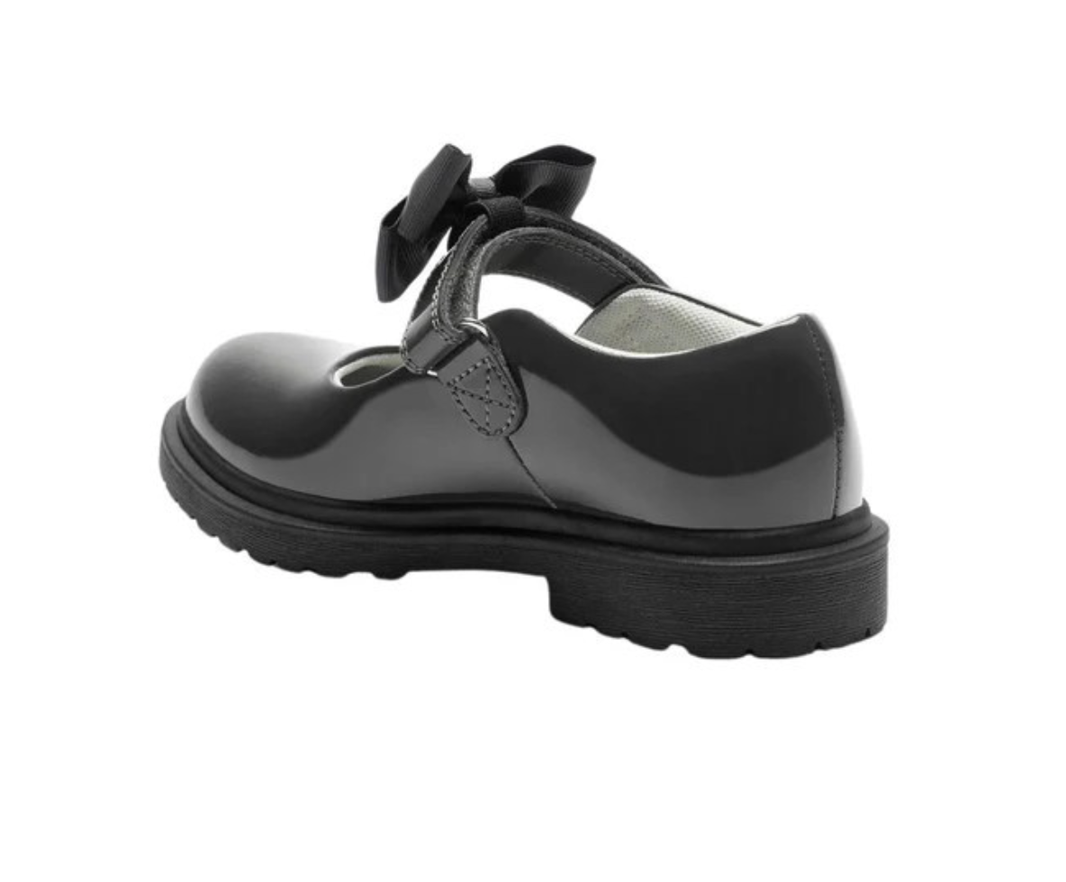 PRE ORDER Lelli Kelly Grey Bow Patent School Shoes Mia