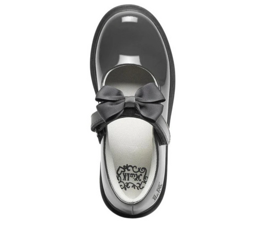 PRE ORDER Lelli Kelly Grey Bow Patent School Shoes Mia