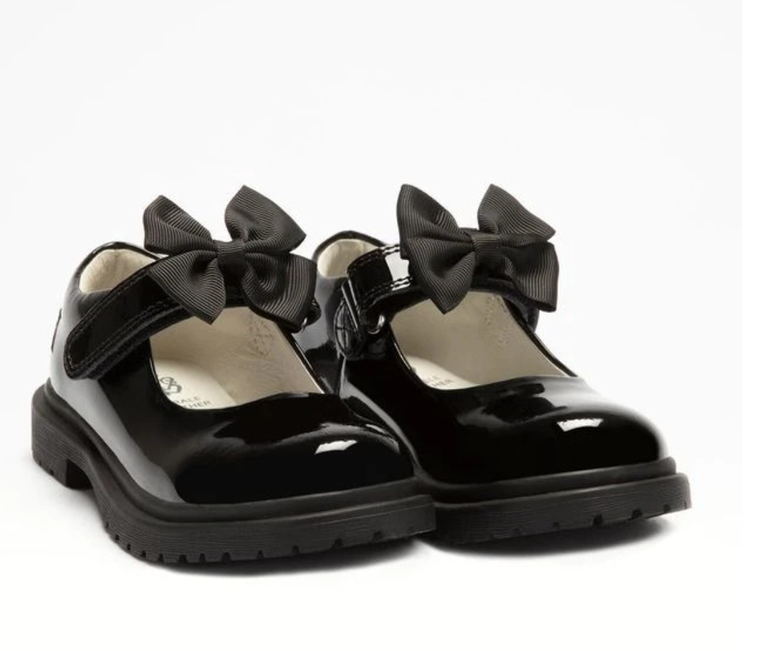 PRE ORDER Lelli Kelly Black Bow Patent School Shoes Mia