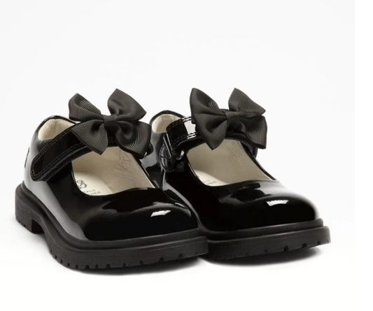 PRE ORDER Lelli Kelly Black Bow Patent School Shoes Mia