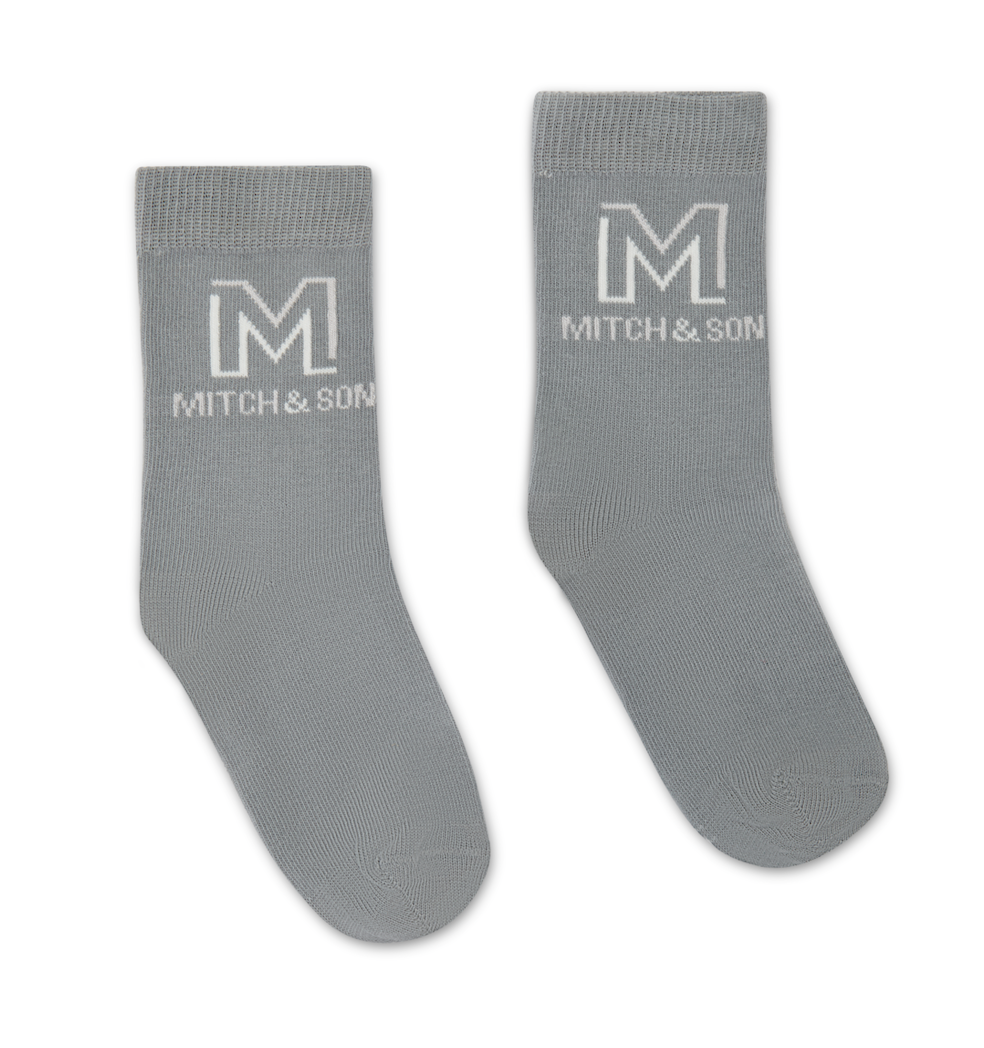PRE ORDER Mitch & Son White & Grey 2 Pack Socks Toland
