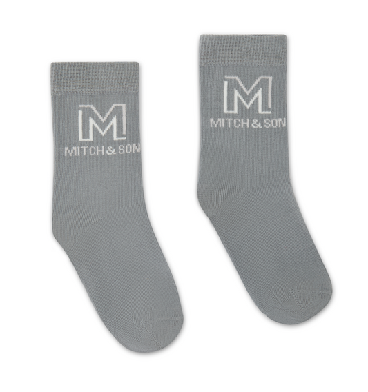 PRE ORDER Mitch & Son White & Grey 2 Pack Socks Toland