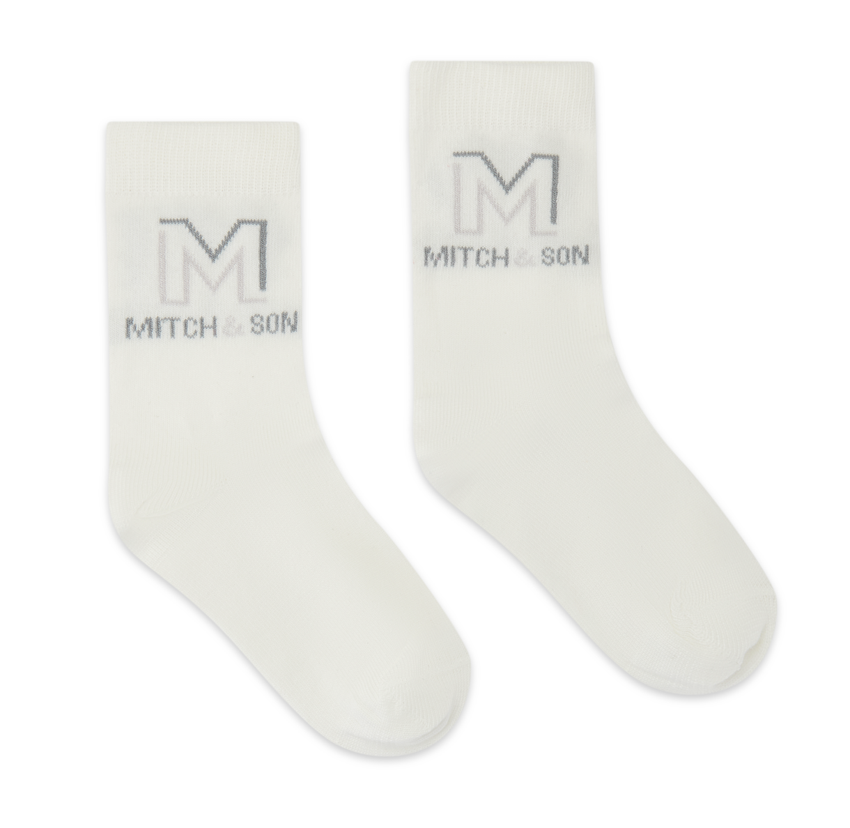 PRE ORDER Mitch & Son White & Grey 2 Pack Socks Toland