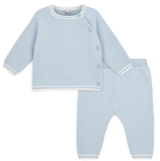 PRE ORDER Mitch & Son Mini Blue Knitted Trouser Set Zion
