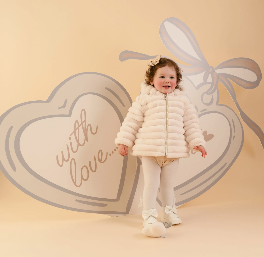 PRE ORDER Little A White Fur Jacket Dixie