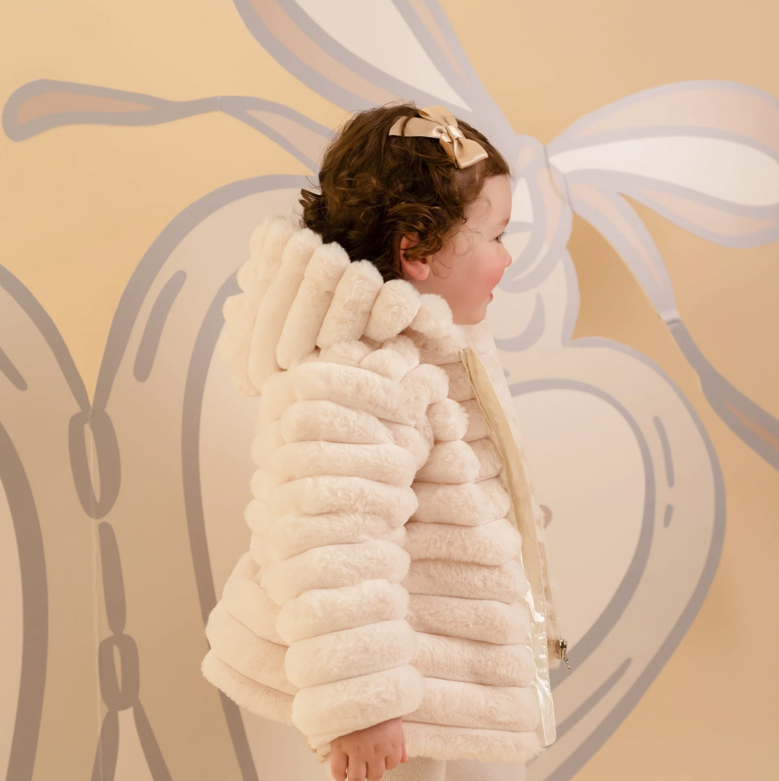 PRE ORDER Little A White Fur Jacket Dixie