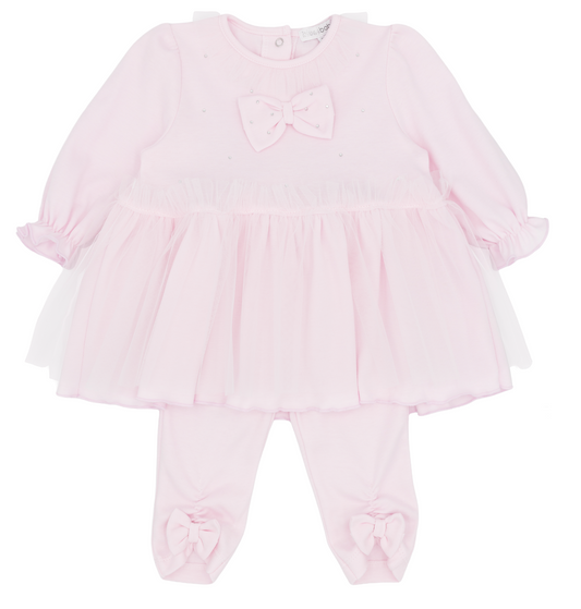 Blues Baby Girls Pink Tulle Tunic & Legging Set BB3202