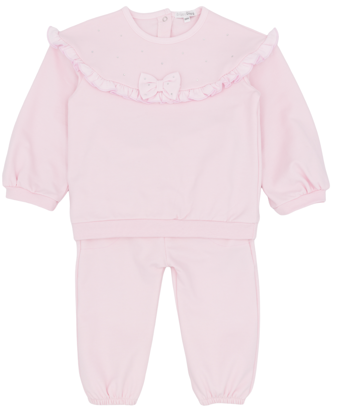 Blues Baby Girls Pink Diamanté Frill Tracksuit BB3203