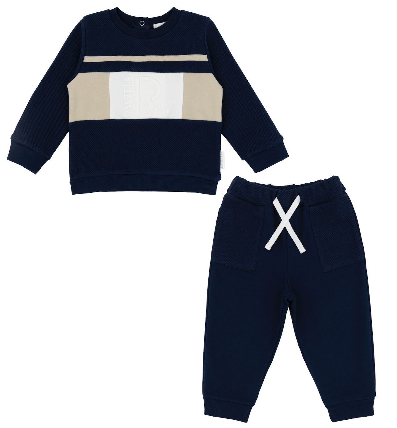 PRE ORDER Pastels & Co Boys Navy & Beige Tracksuit Adam