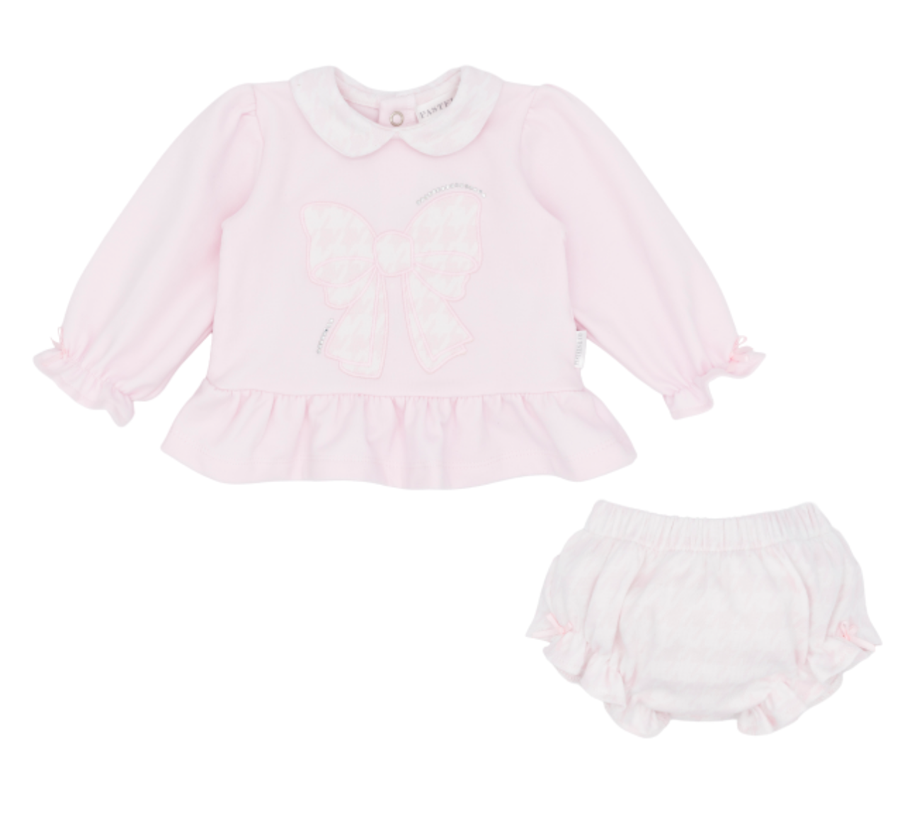 PRE ORDER Pastels & Co Girls Pink Top & Frill Pant Set Taylor