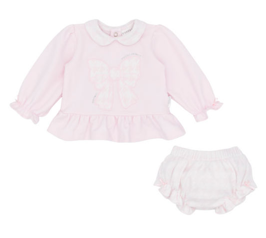 PRE ORDER Pastels & Co Girls Pink Top & Frill Pant Set Taylor