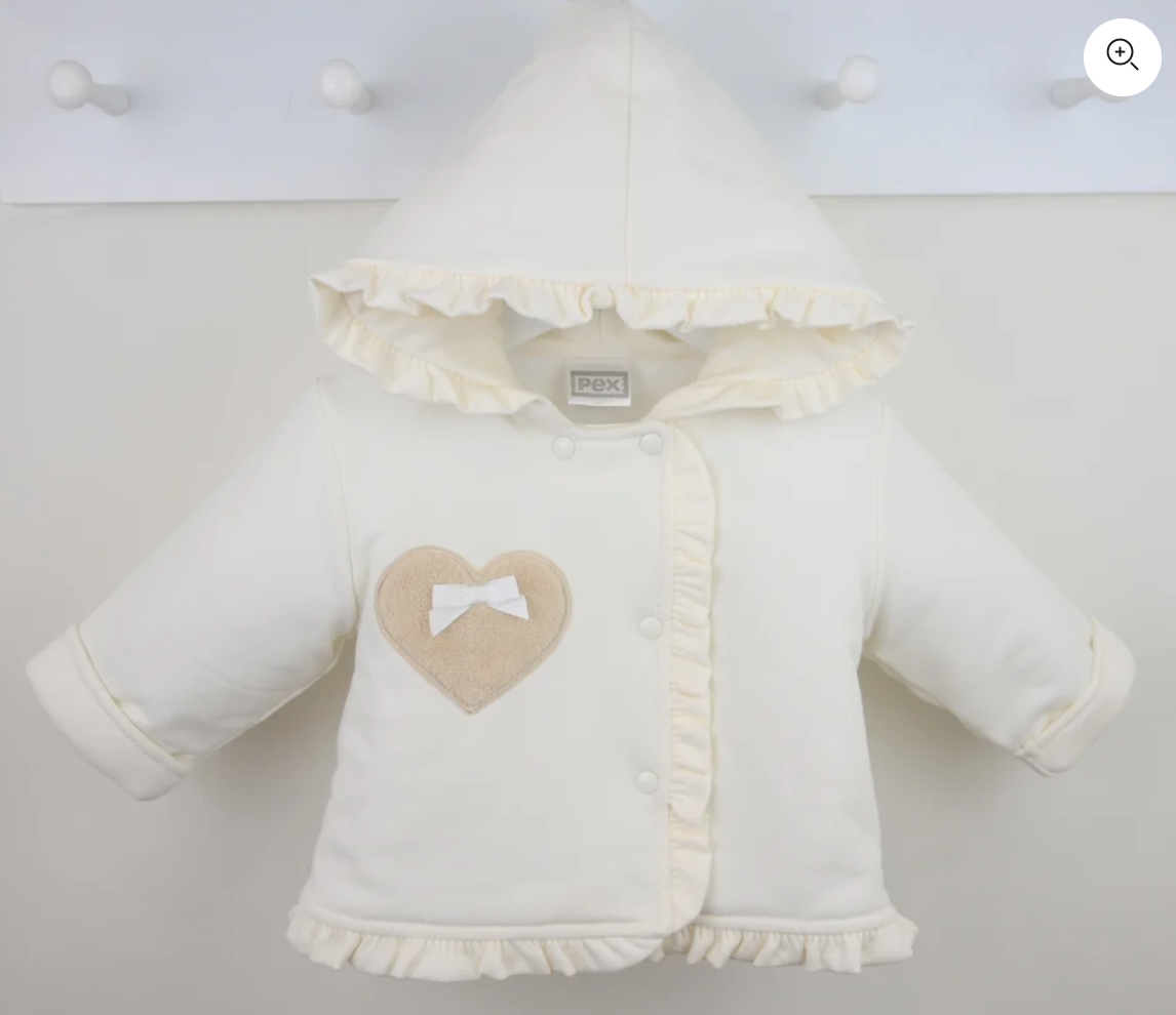 PRE ORDER Pex Girls Ivory Loveheart Soft Jacket Portia