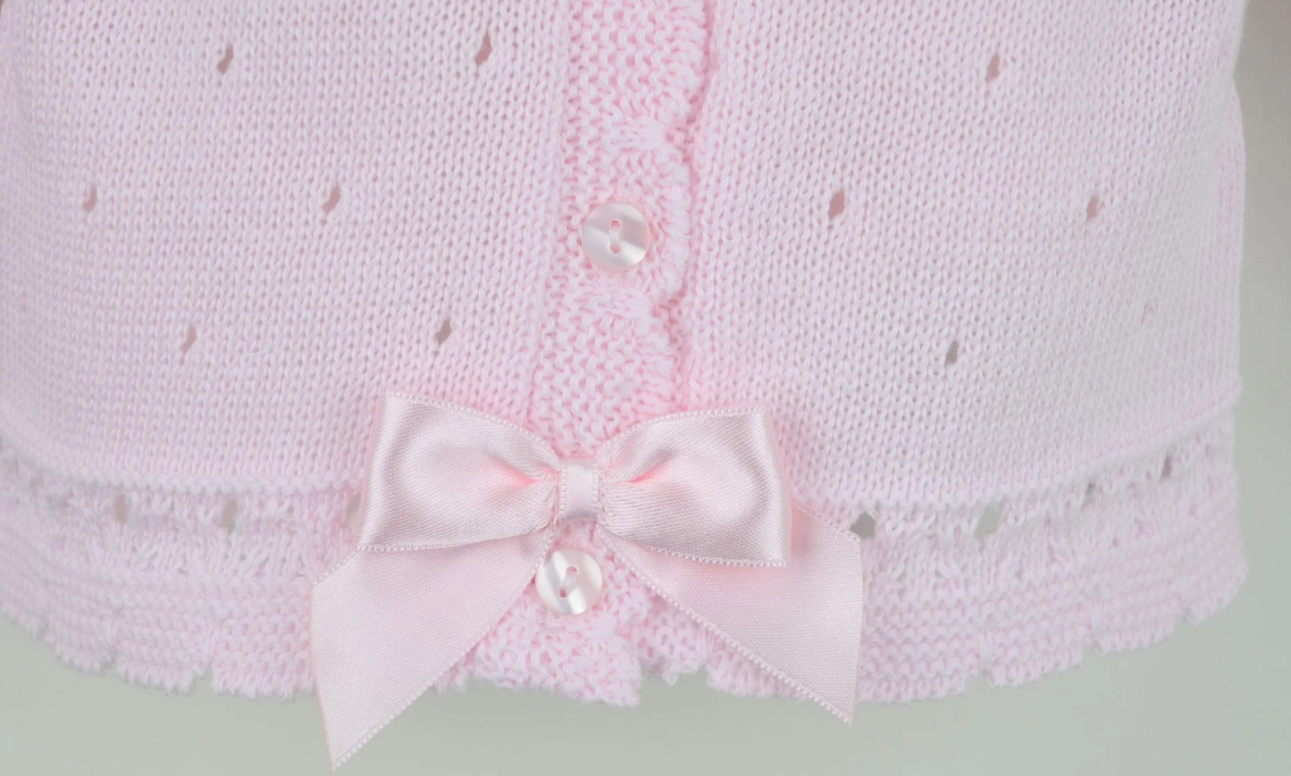 Pex Girls Pink Knitted Bow Cardigan Miranda