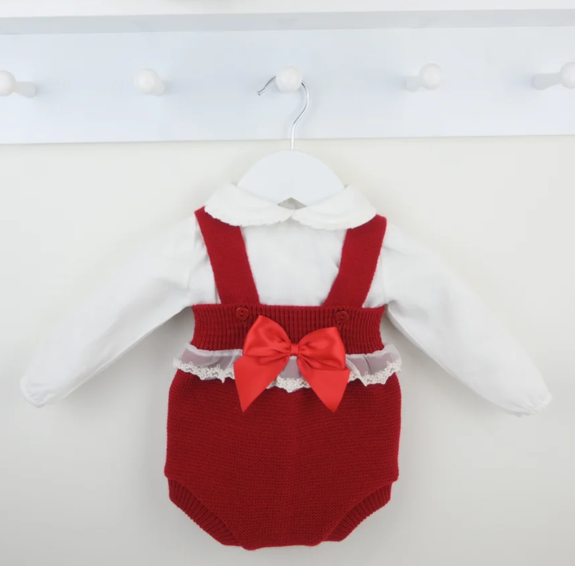 PRE ORDER Pex Girls Red Knitted Romper Set Esther