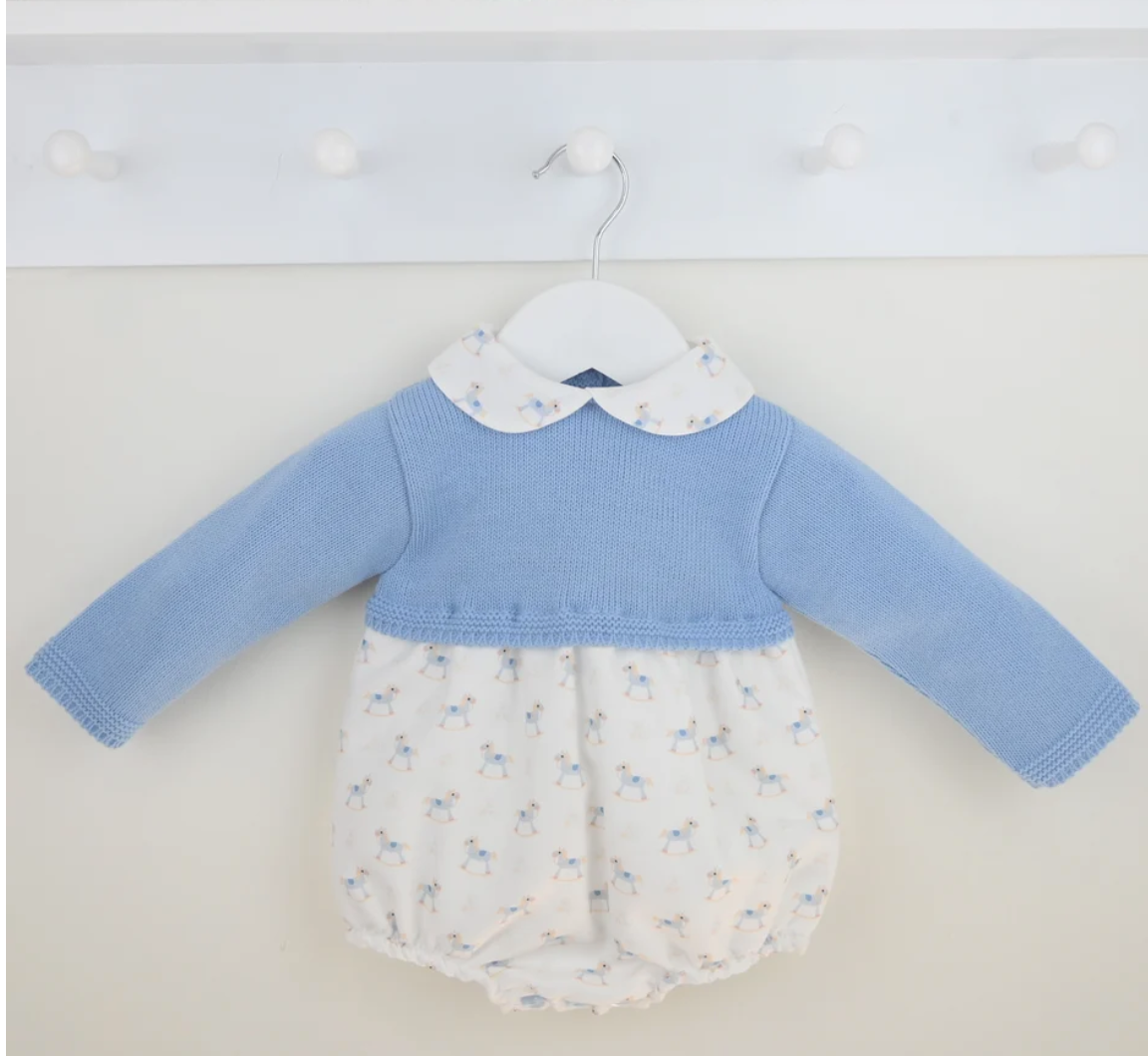 PRE ORDER Pex Boys Blue Rocking Horse Romper