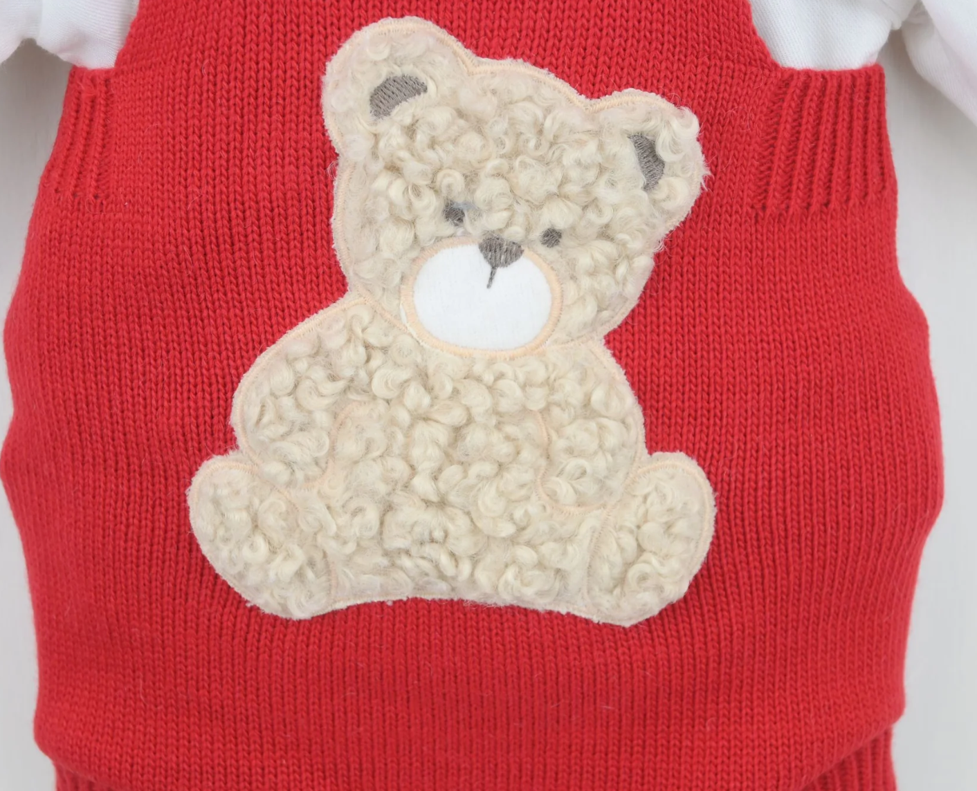 PRE ORDER Pex Red Knitted Bear Romper Set Bear