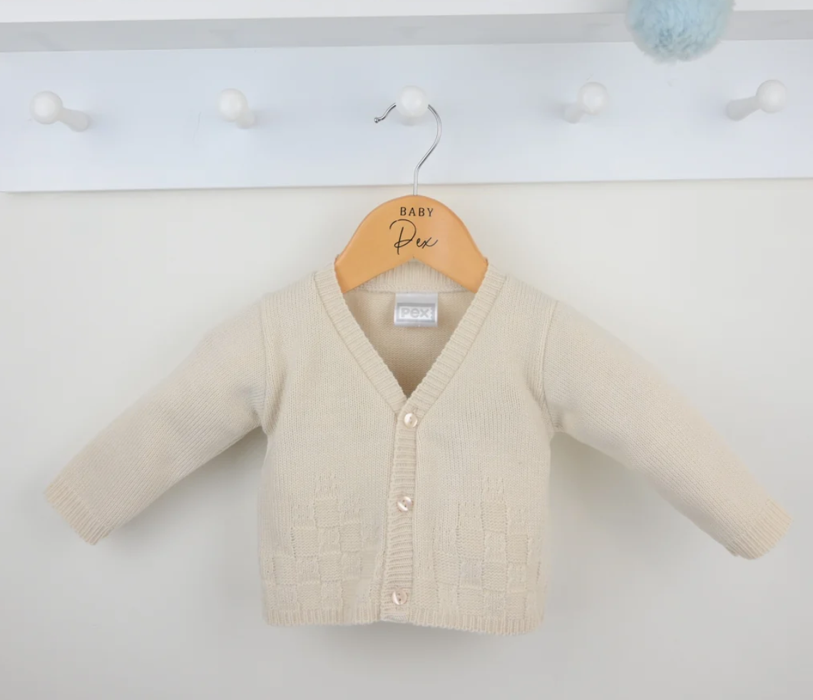 PRE ORDER Pex Boys Beige Knit Cardigan Bertie