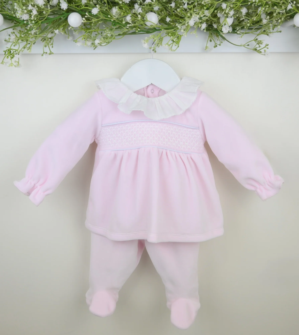 Pex Girls Pink Velour Two Piece Set Evie