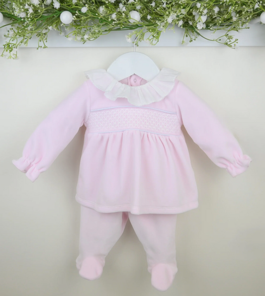Pex Girls Pink Velour Two Piece Set Evie