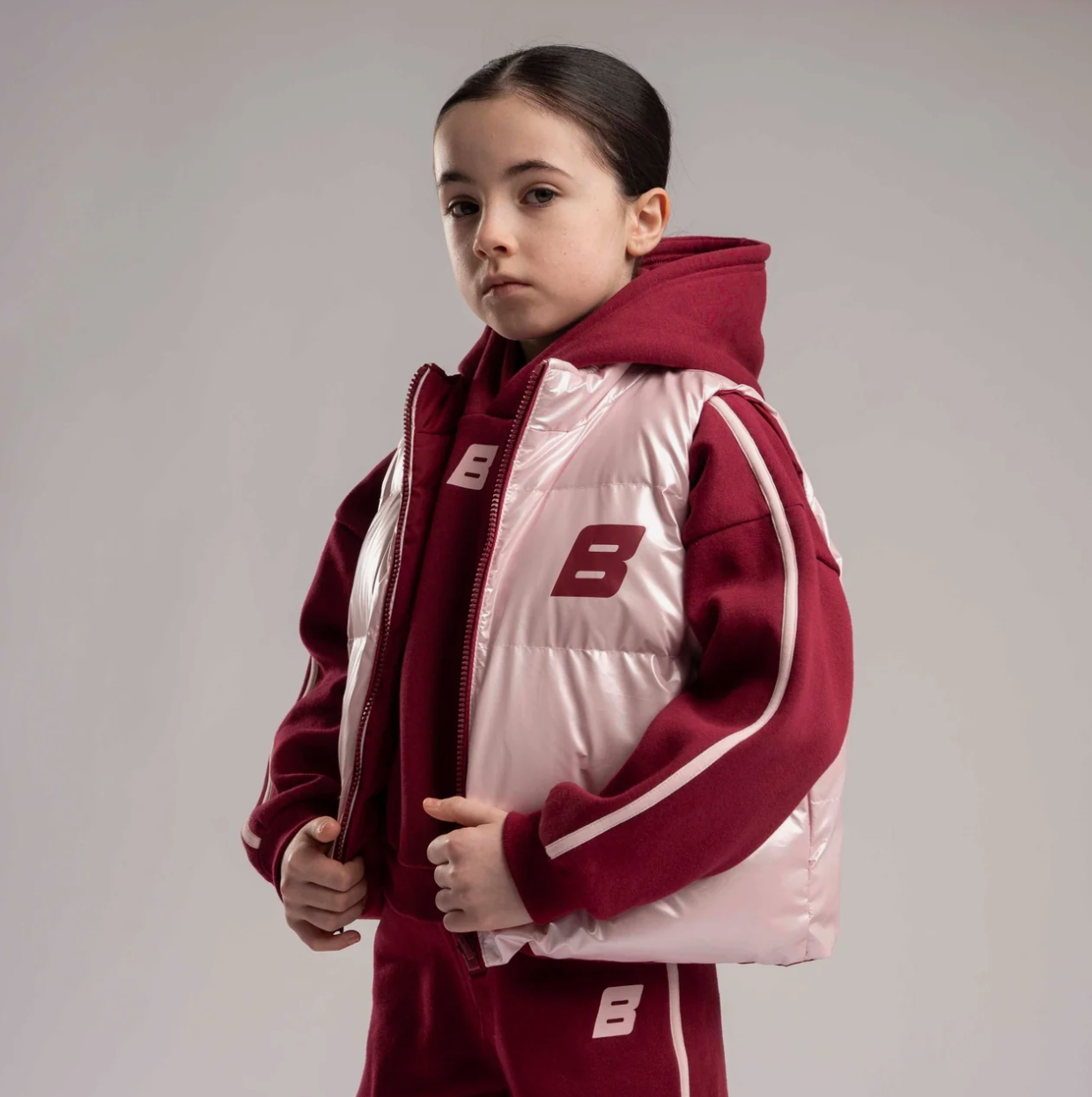 PRE ORDER Bonini Girls Burgundy Reversible Gilet Revive