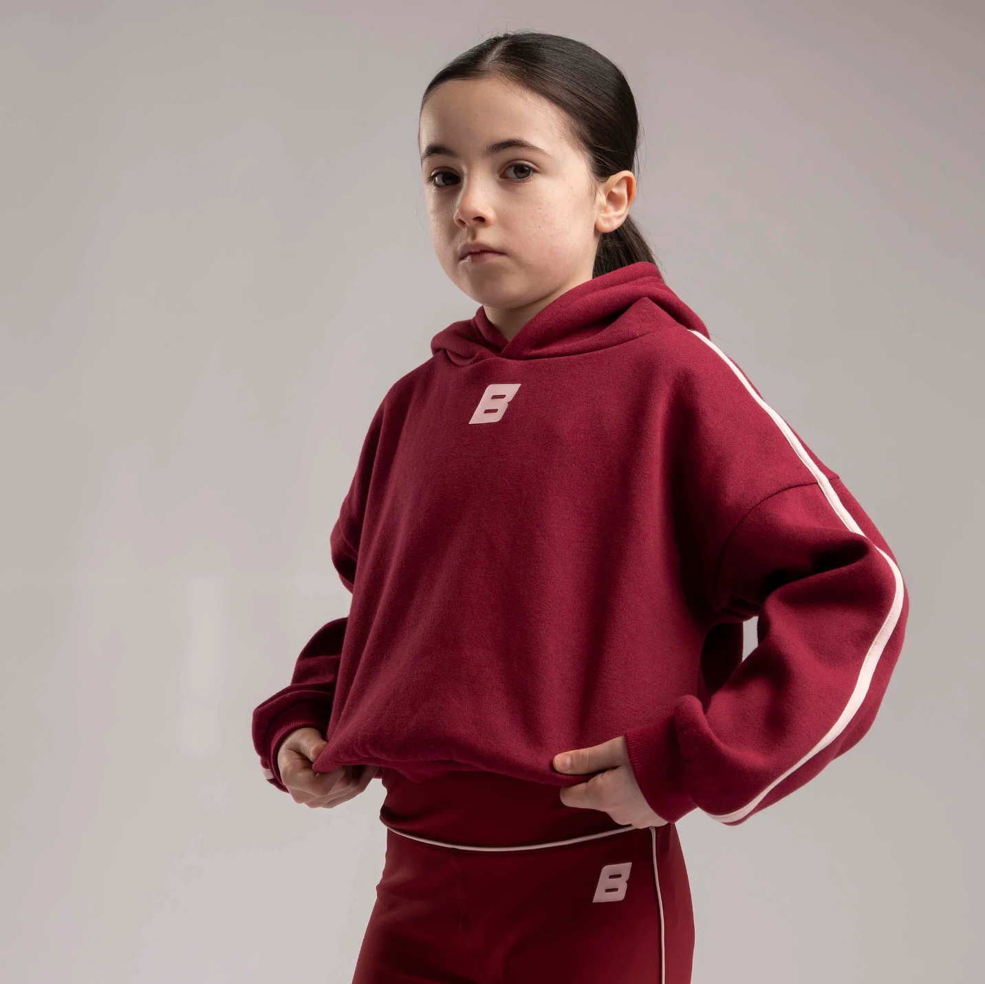 PRE ORDER Bonini Girls Burgundy Cropped Hoodie Revive