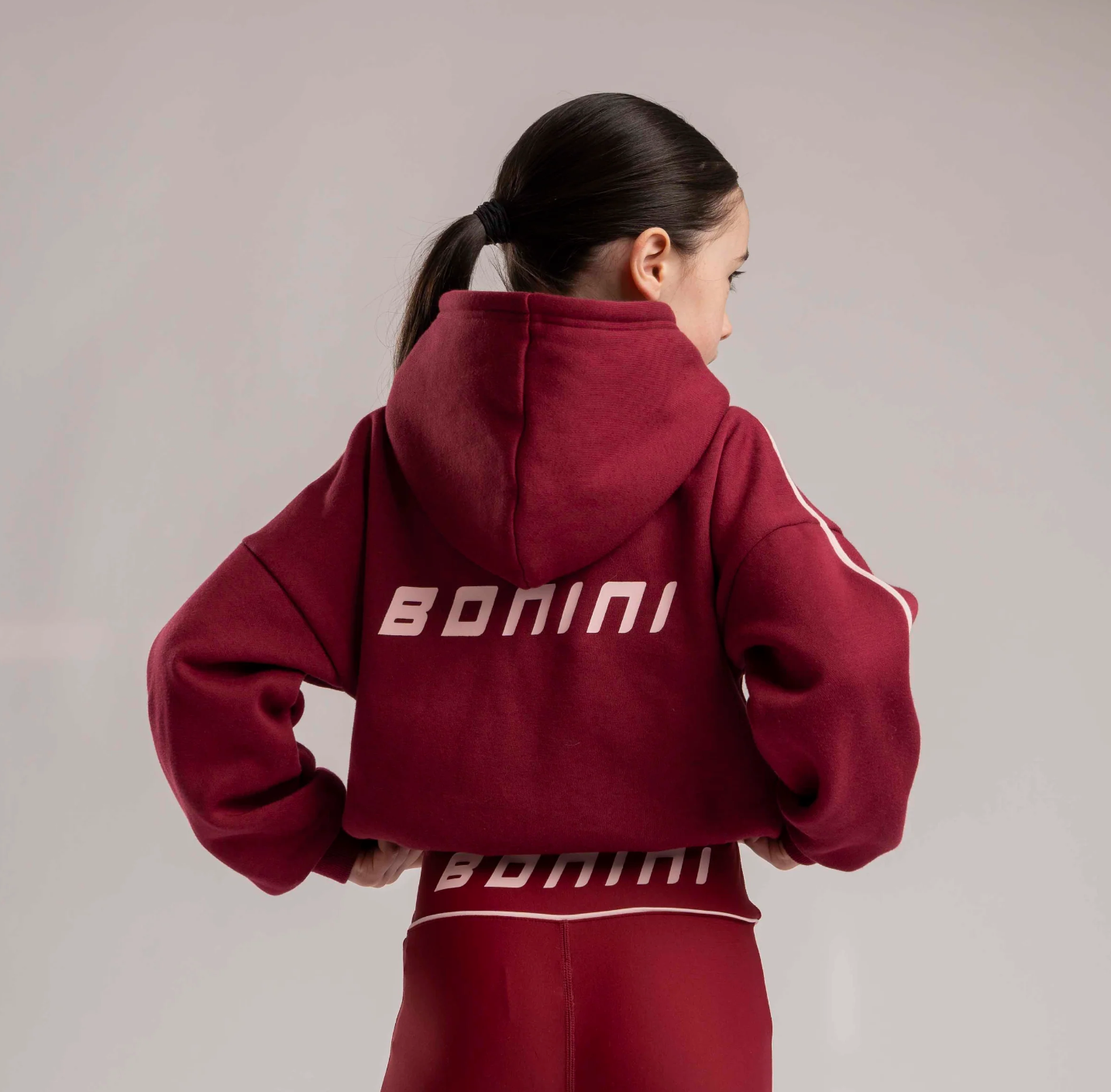 PRE ORDER Bonini Girls Burgundy Cropped Hoodie Revive
