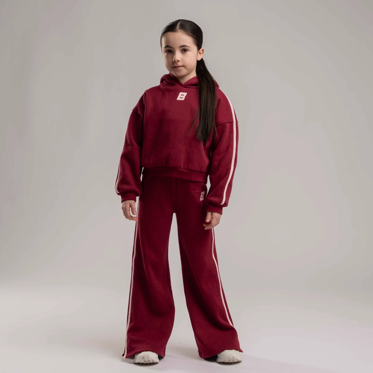 PRE ORDER Bonini Girls Burgundy Wide Leg Joggers Revive