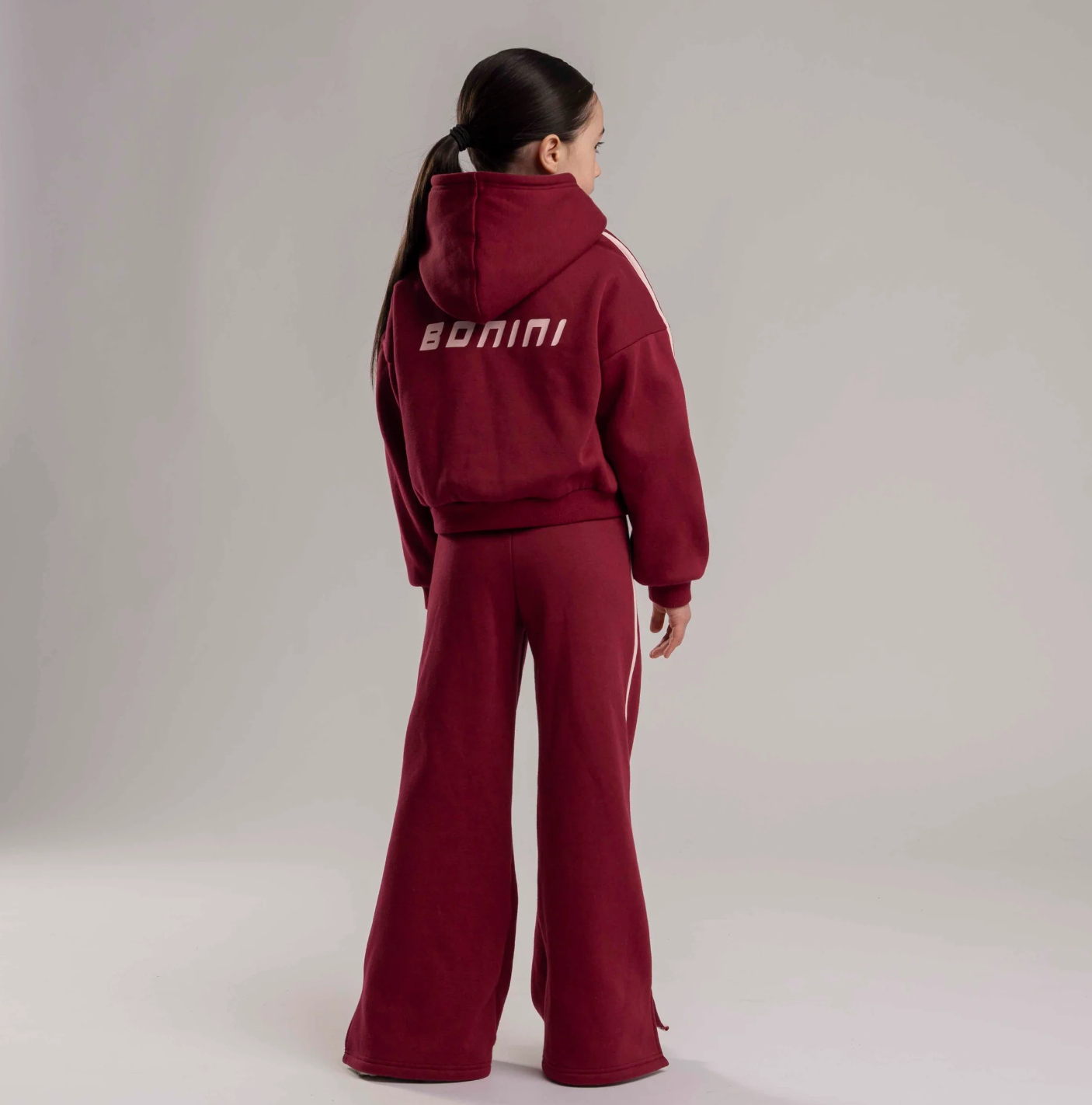 PRE ORDER Bonini Girls Burgundy Wide Leg Joggers Revive