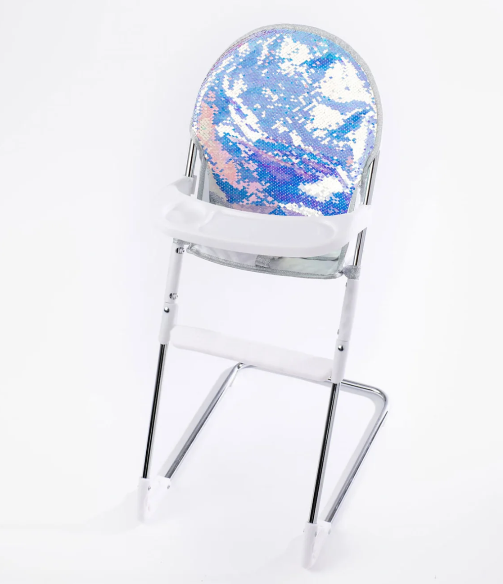 Roma Polly White Glitter Dolls Highchair