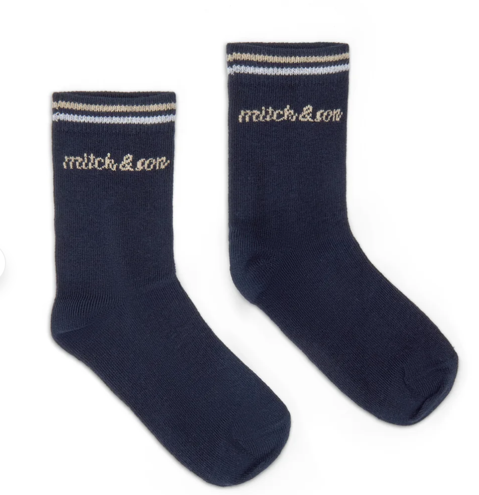 Mitch & Son Navy Crew Socks Stuart