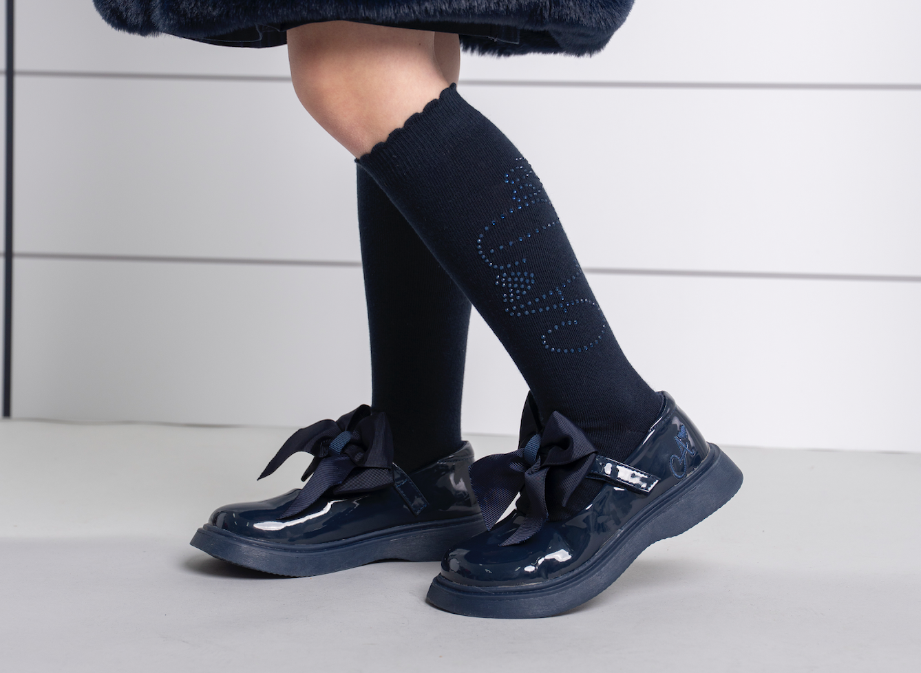 PRE ORDER ADee Girls Navy Bow Shoe Lyra