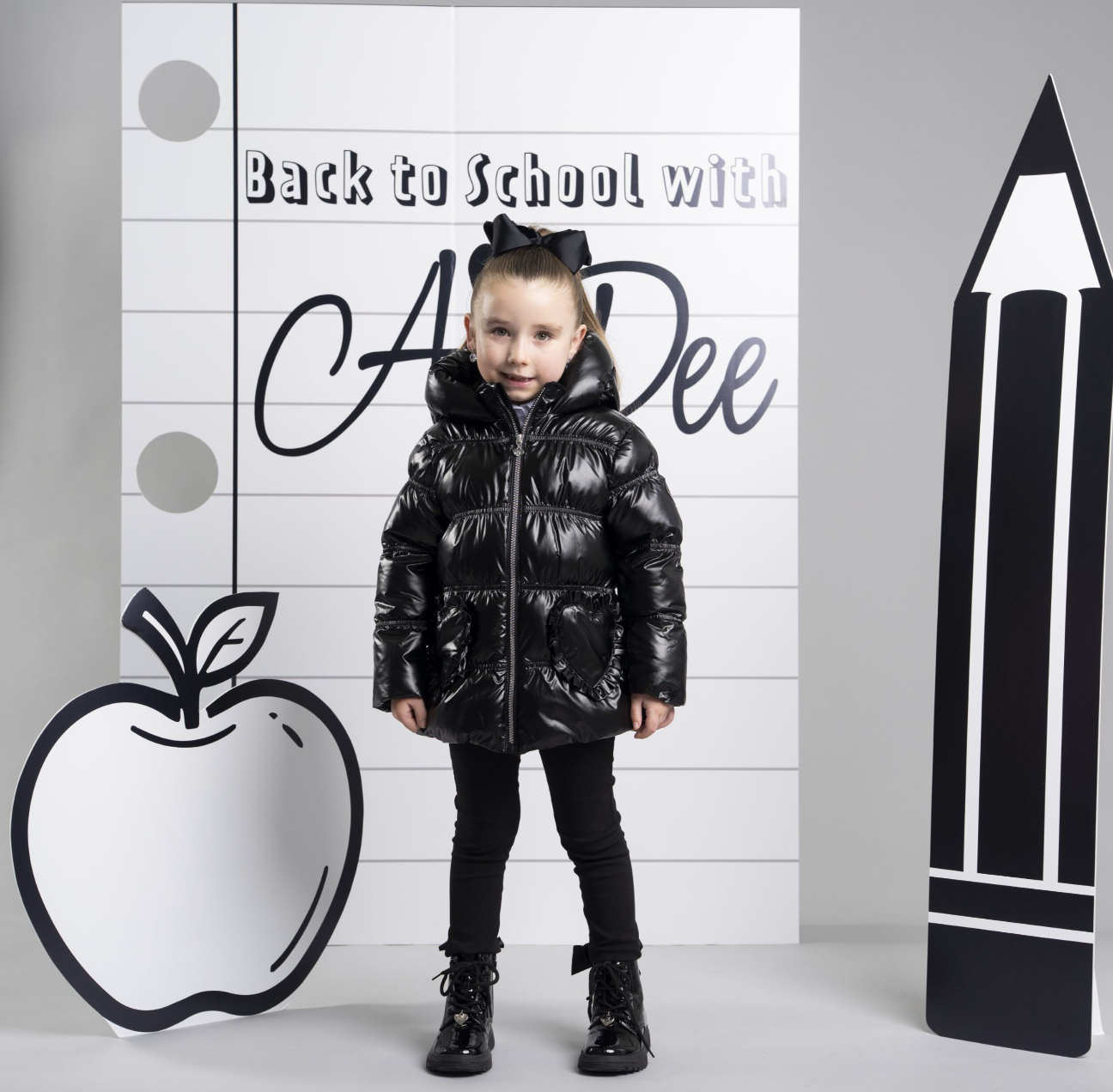 PRE ORDER ADee Girls Black Short Heart Jacket Luna