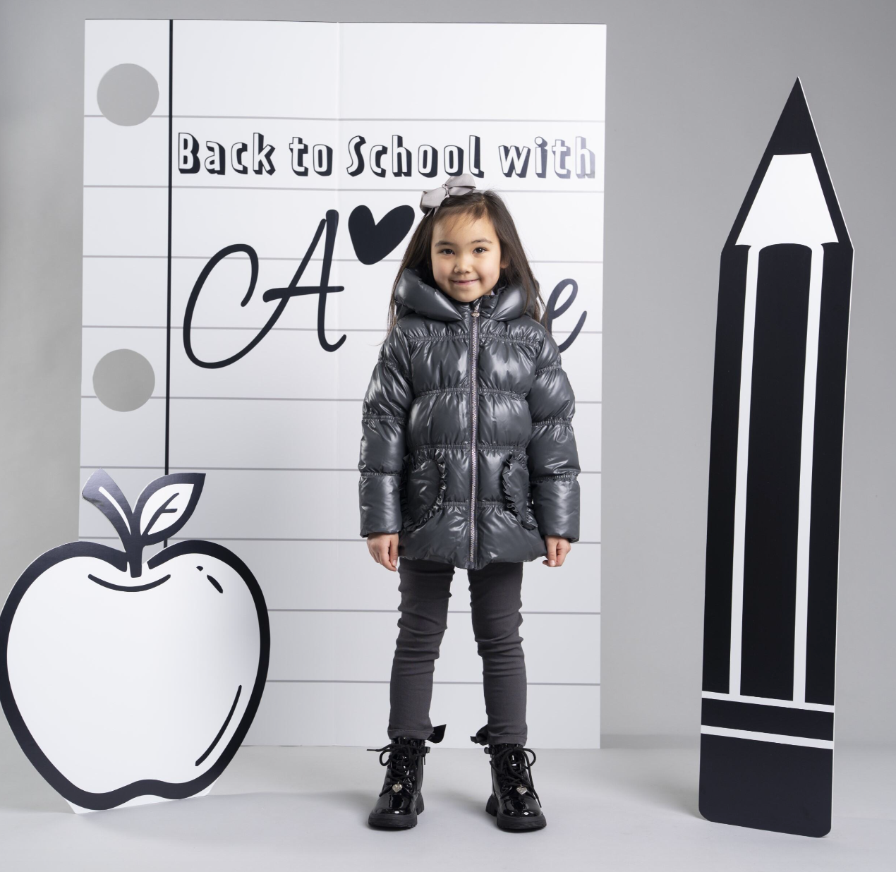 PRE ORDER ADee Girls Grey Short Heart Jacket Luna