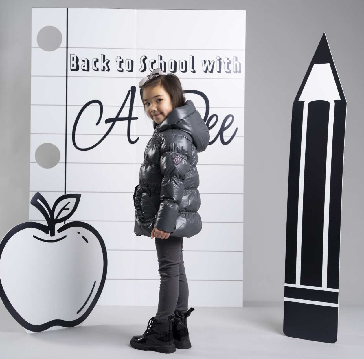 PRE ORDER ADee Girls Grey Short Heart Jacket Luna