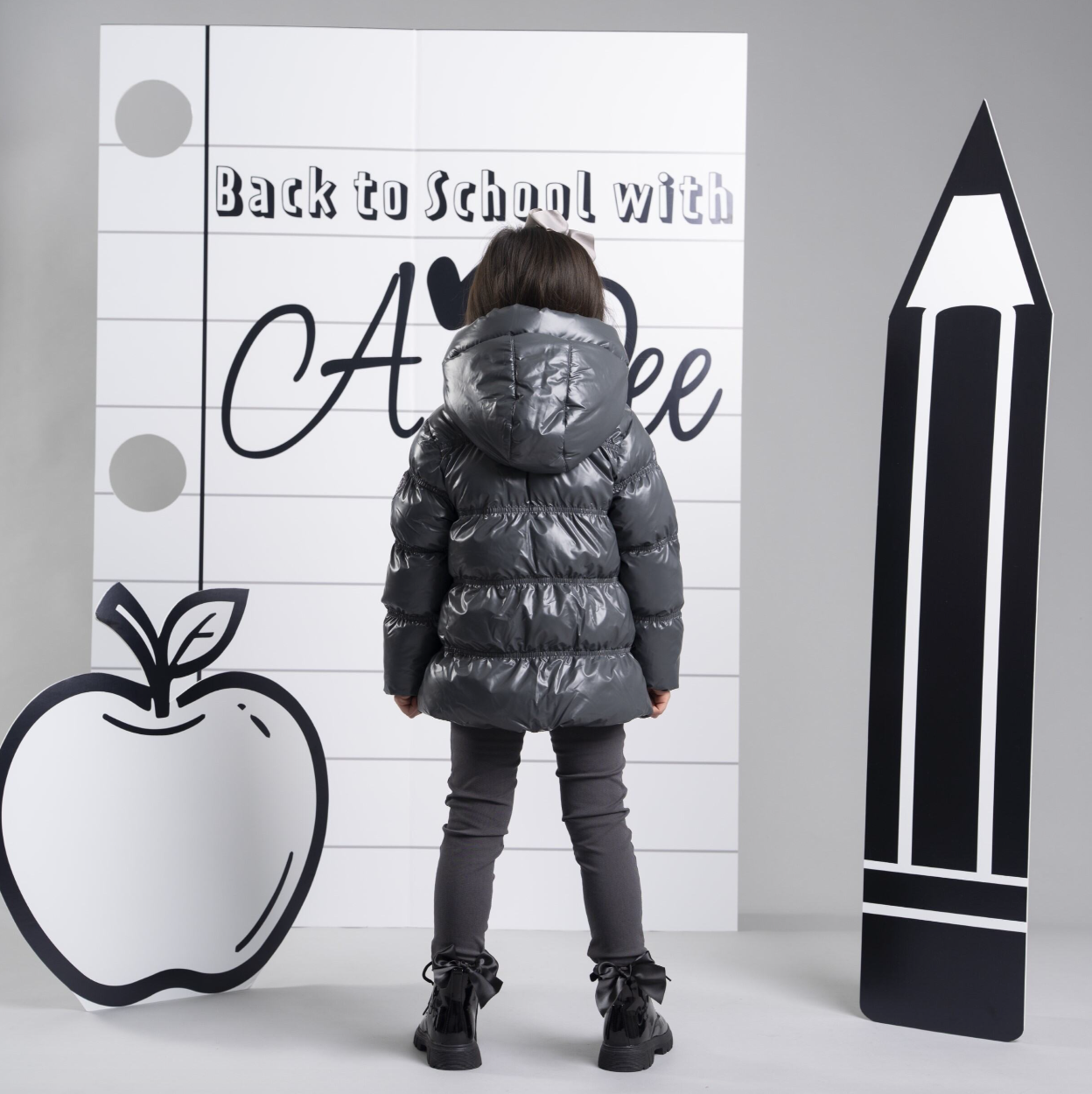PRE ORDER ADee Girls Grey Short Heart Jacket Luna