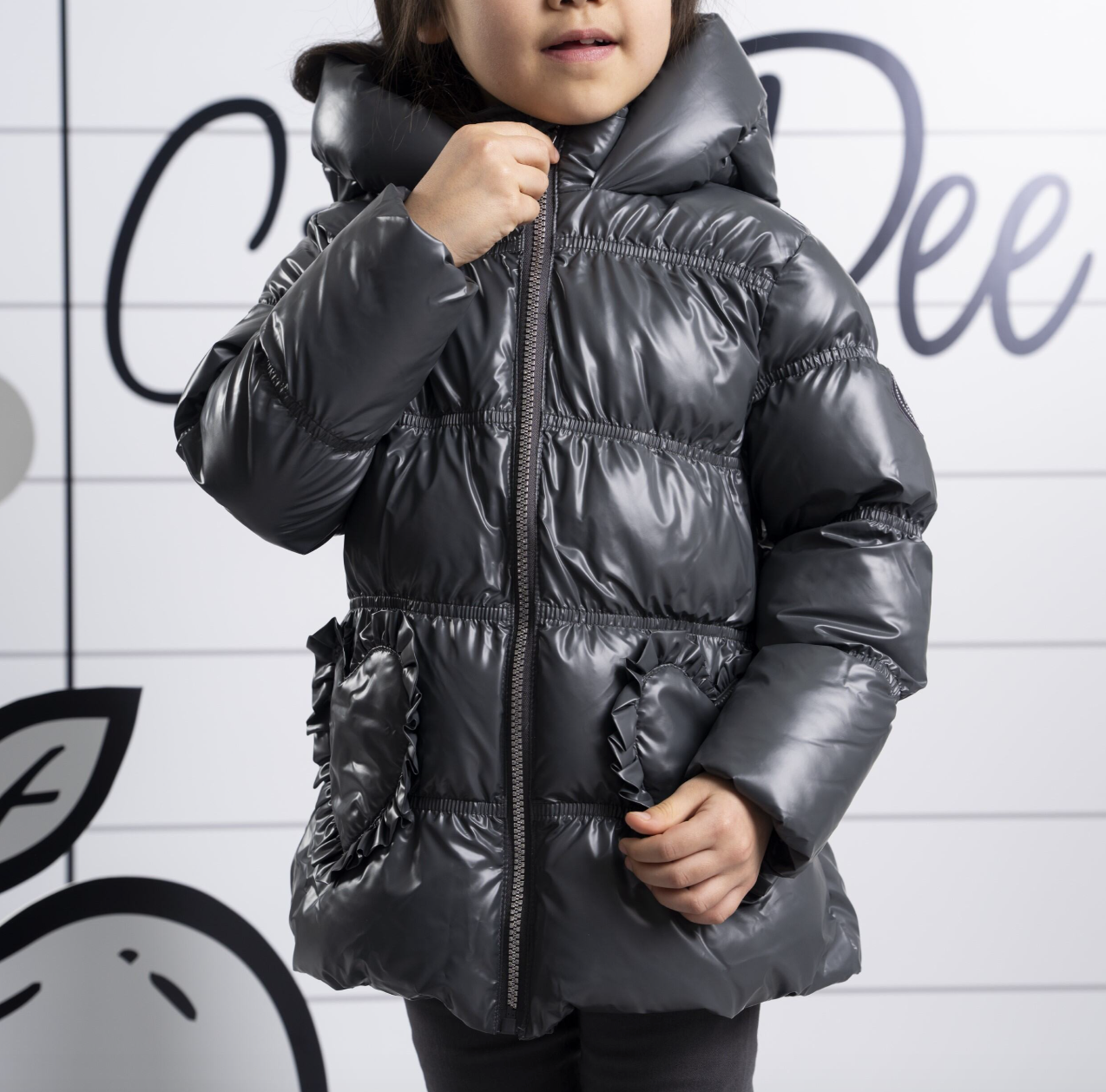 PRE ORDER ADee Girls Grey Short Heart Jacket Luna