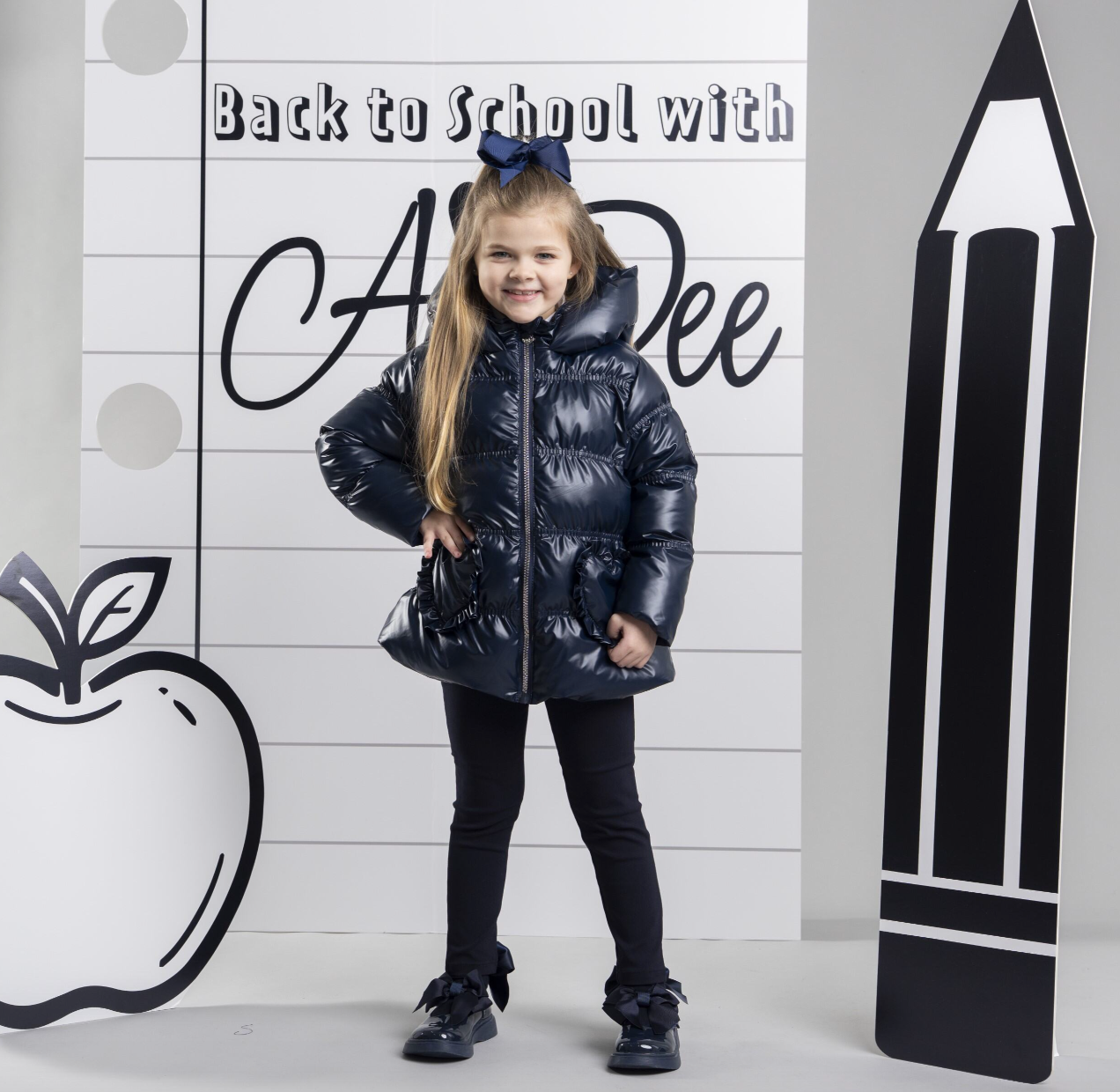 PRE ORDER ADee Girls Navy Short Heart Jacket Luna