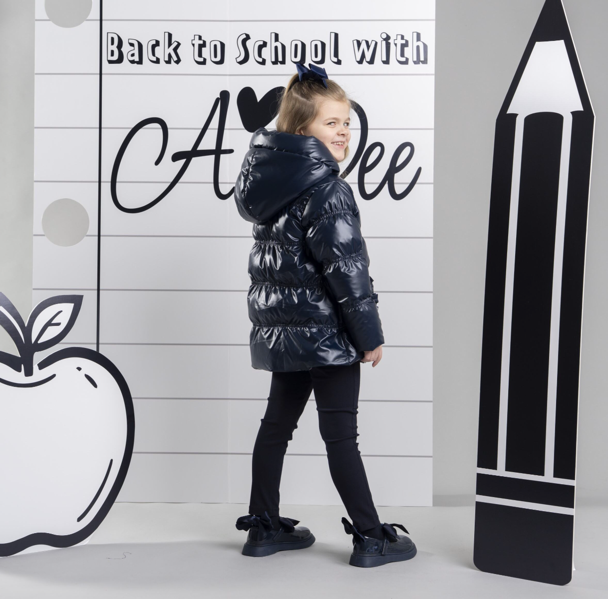 PRE ORDER ADee Girls Navy Short Heart Jacket Luna
