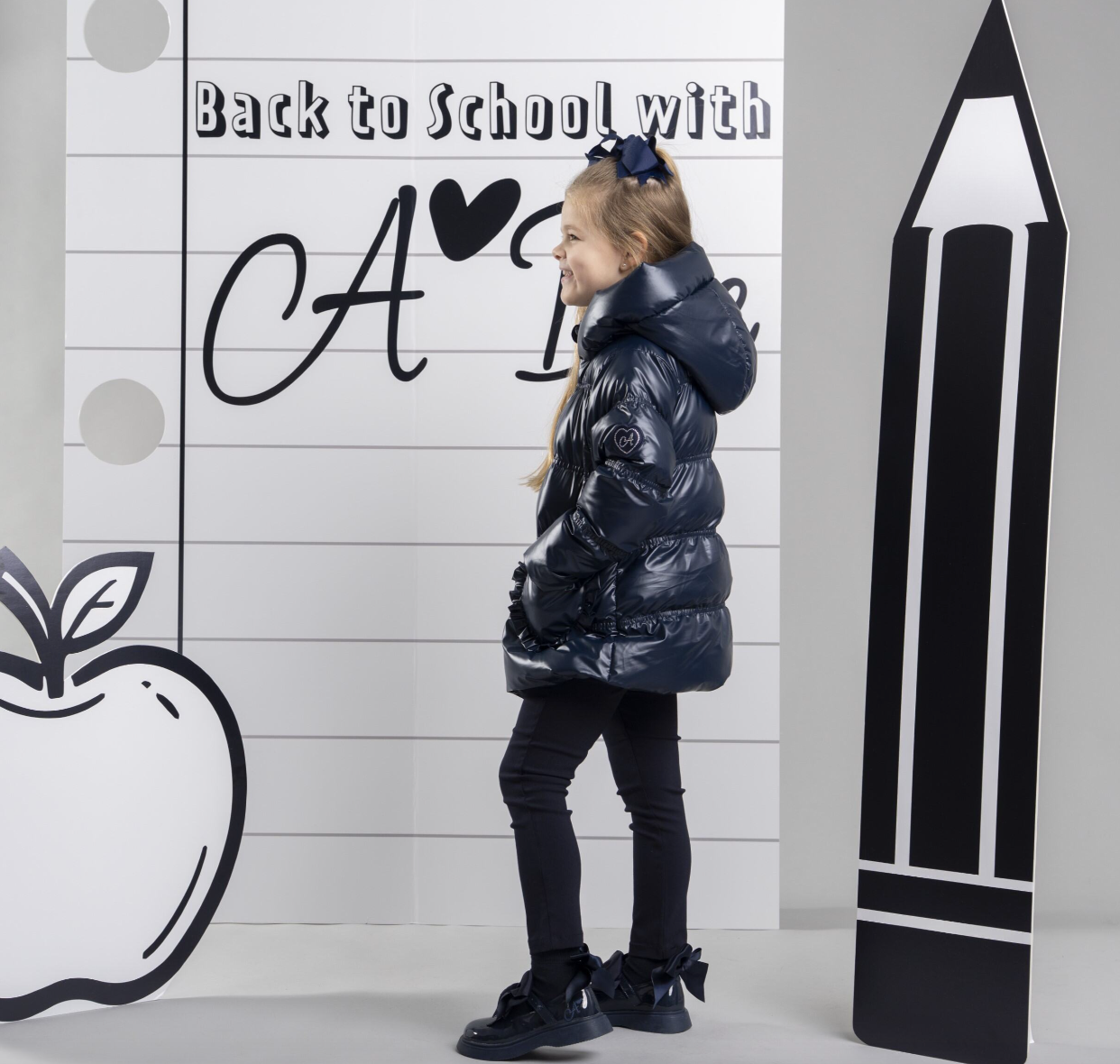 PRE ORDER ADee Girls Navy Short Heart Jacket Luna