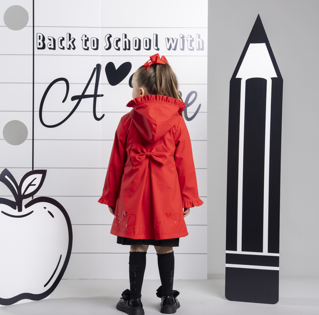 PRE ORDER ADee Girls Red Bow Raincoat Nova