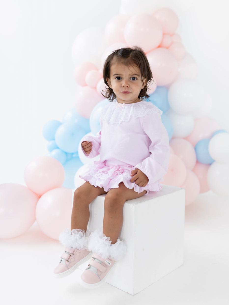 Blues Baby Girls Pink Lace Jam Pant Set BB3124